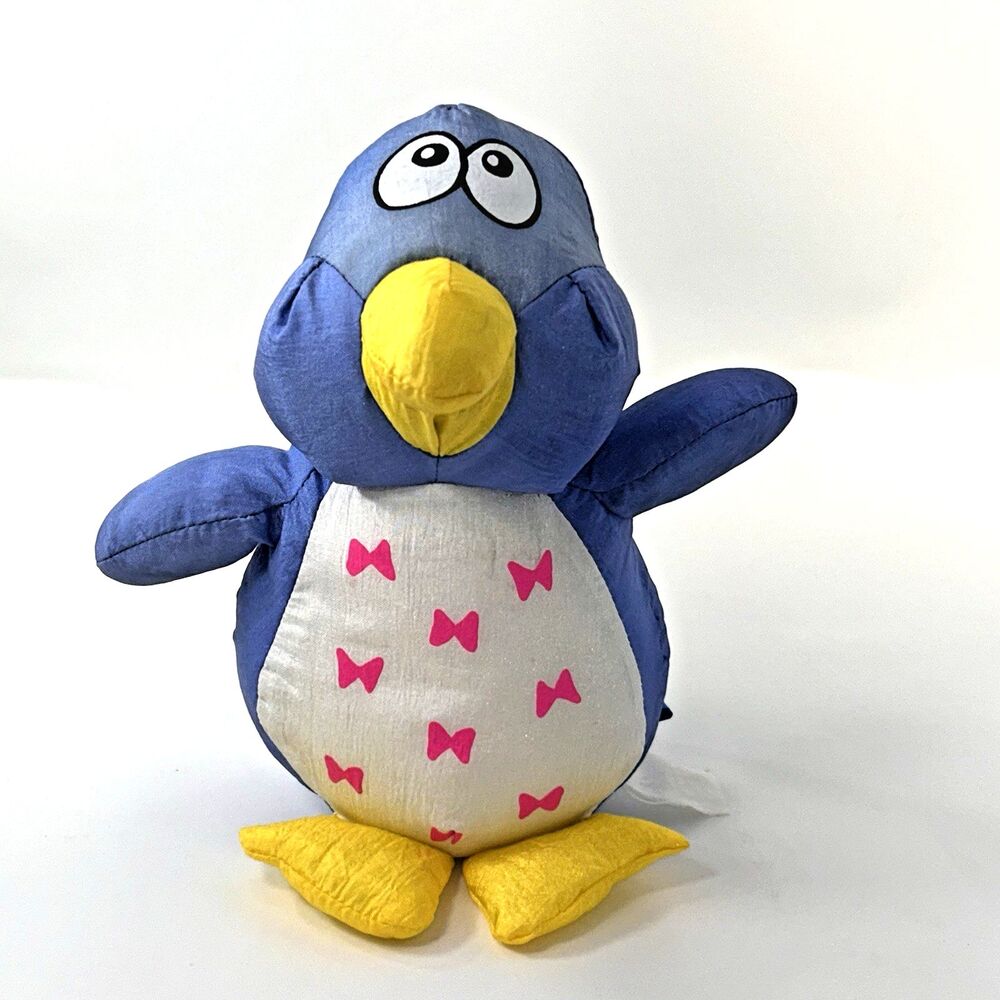 Vintage Aqua Leisure Pool Critters Blue Penny Penguin 8 Inches Water Plush Nylon